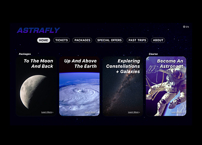 Astrafly Space Travel design fictional graphic design space travel ui web design website