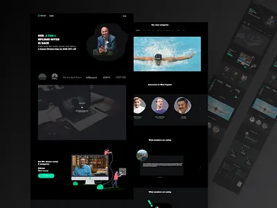 Desain UI Website adobexd dark learning ui website