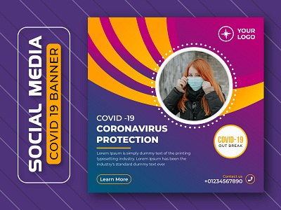 Social Media Covid 19 Creative PostTemplate Design adobe photoshop banner design branding corona coronavirus covid 19 facebook ad fb even fb even graphic design instagram banner medical print design product design social poster square template virus web banner