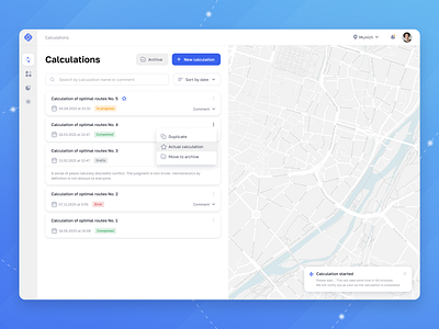 Routes & Transport Optimization app calculation map road routes transport transportation web