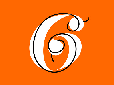 Number 6 36 days of type custom type design graphic graphic design lettering minimal number 6 type typography