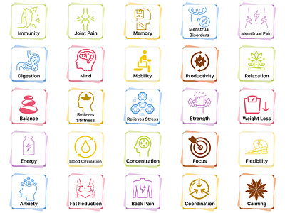 Icons for various categories illustration interaction design sketch ui ui ux design ux design