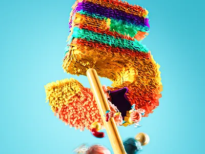 5 is for Cinco de Mayo 36days 36daysoftype 36daysoftype08 3d 3d art c4d cgi cinco de mayo cinema4d font design illustration nft nftart pinata redshift redshift3d render type daily type design typogaphy
