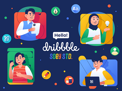 Hello Dribbble! app branding creative debut debutshot design first shot graphic design hello dribbble illustration logo team ui ux vector welcome shot