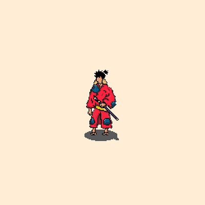 Luffy Pixel Art anime design illustration luffy mangaart minimal mugiwara one piece photoshop pixel art pixelart