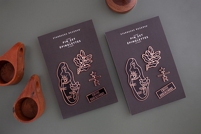 STARBUCKS RESERVE PIN SET design illustration product design