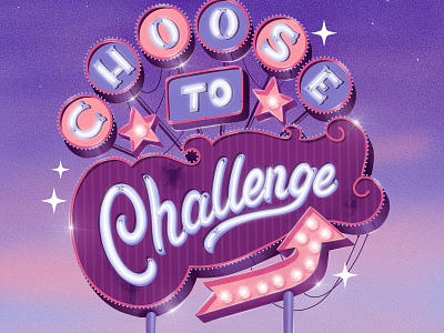 Choose To Challenge – Retro Sign Masterclass custom custom type hand drawn illustration lettering procreate retro retro design retro logo retro sign type typography