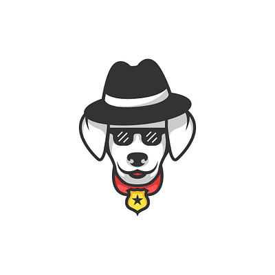 Spy Dog Logo animal branding cartoon design detective dog exclusive illustration logo mascot pet police security spy vector