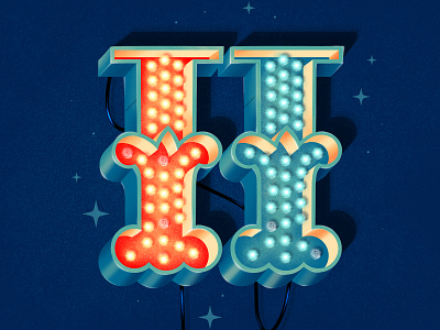 H – Retro Sign Masterclass custom type design hand drawn lettering neon lettering neon sign procreate procreate brushes procreate texture procreate tutorial retro design retro sign tutorial type typography