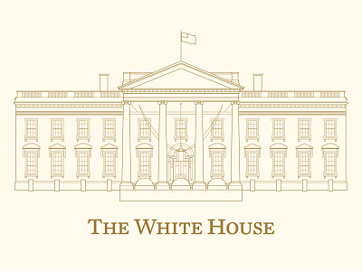 White House artwork for the Biden-Harris Administration architectural design architectural illustration architectural visualization architecture blueprint branding design illustration vintage white house