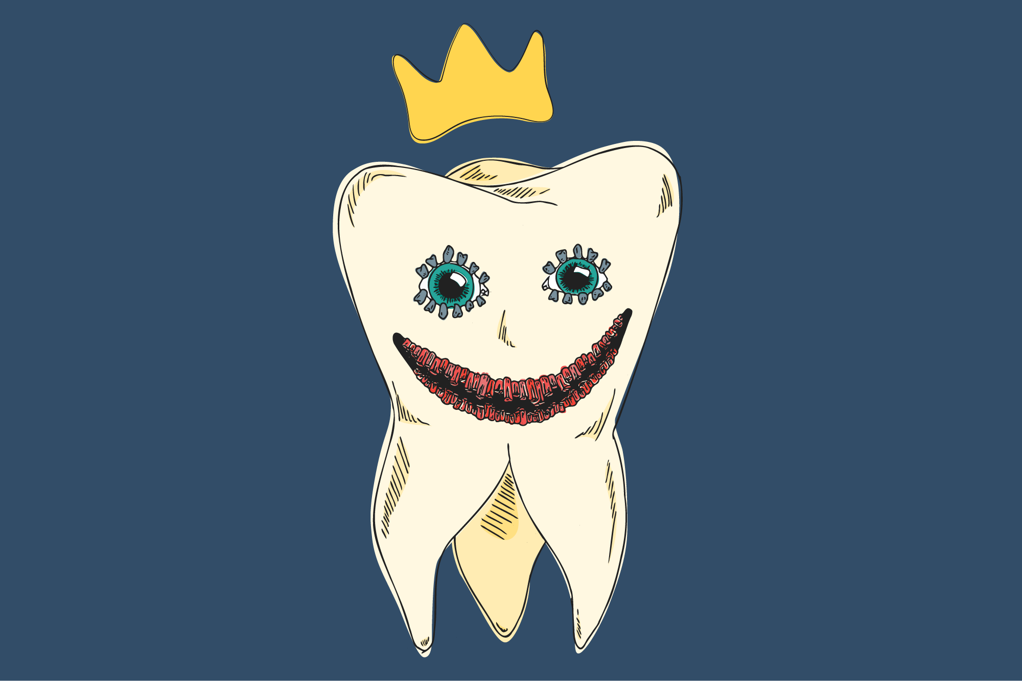 The Royal Tooth ivory red teal tooth weird yellow