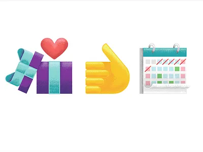 Illustration Experiments adobe adobe illustrator art branding calendar design digital effect gift box graphic illustration stipple thumbs up vector