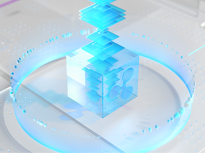 Ripple illustration 3d banking blues c4d cold crypto crypto wallet fine art fintech glass glassy illustration illustration art illustrations motion nft octane ripple