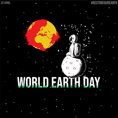 World Earth Day art concept creativity design icon illustration passion typography ui vectorart world earth day