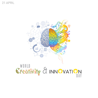 World Creativity & Innovation day art colours concept creativity design icon illustration innovative technology typography vectorart