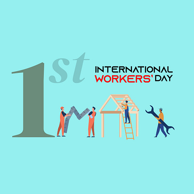 International Workers' Day art colours concept creativity design flat illustration icon illustration typography vectorart