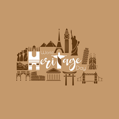World Heritage Day concept creative creativity design icon illustration passion typography ui vectorart