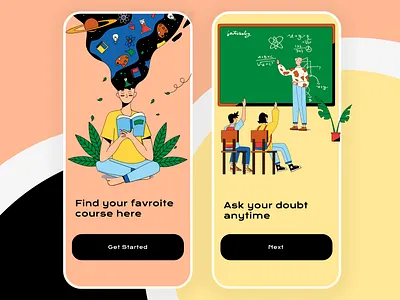 Learning App Onboarding UI clean design cousrse design learning app learning class online ux