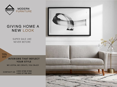 FURNITURES branding brochure design flyer design minimal poster poster design roll up banner social media web banner web banner ad