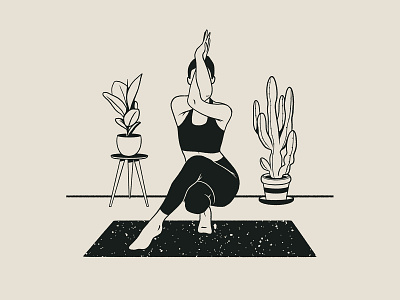 Yoga Alphabet | Eagle Pose activity art body design digital drawing healthcare illustration illustrator minimalism plant portrait procreate product product illustration ui yoga yogaapp yogaposes