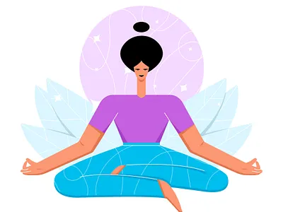 Yoga & Meditation App Illustration app behance design illustration illustrator meditation meditation app minimal procreate ui vector yoga yoga app yoga pose