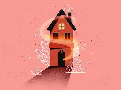 House #1 architecture art artwork building casper colorful cute design flat home house house illustration illustration illustrator minimal modern monochrome plants procreate procreate art