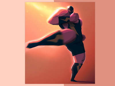 STRONG - High Kick artwork characterdesign digitalart digitalpainting drawing fight illustration kick luchador procreate wrestler