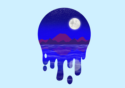 Moon Landscape / Inspired by Art with Flo (YouTube) design digitalart illustrator landscape design procrate youtube