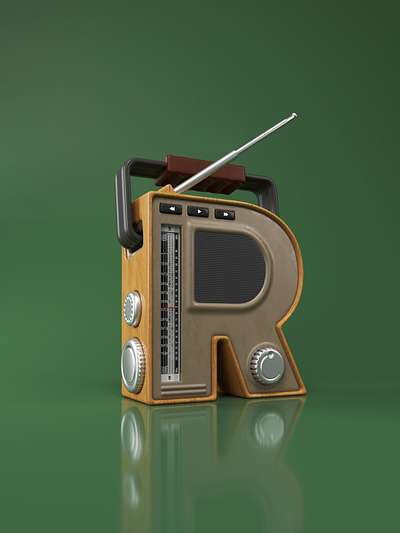 R as Radio 3d c4d c4dart cinema4d creative design graphic octane octanerender