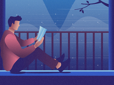 Reading 2d dribbble dribbble best shot flat hobby landscape landscape illustration life illustration lifestyle lifestyle illustration vector world