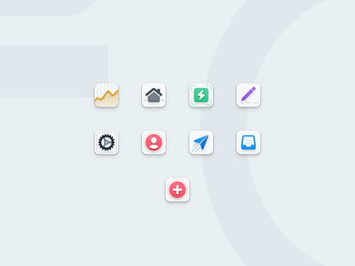 Fresh icons for GoSquared add analytics features forms gosquared home icon icon design icons inbox settings sidebar statistics