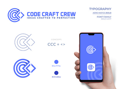 Code Craft Crew Logo Design. abstract logo app app logo bracket brand identity branding c logo code logo coder codes coding concept creative logo developer developer logo letter mark modern logo programmer tech logo web