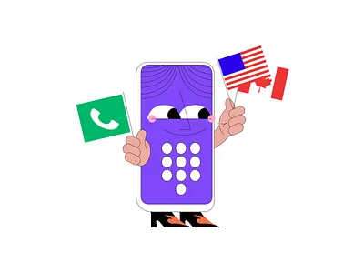 Free Calling and Texting app branding design illustration vector web