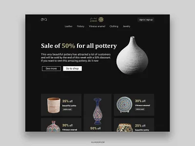 Handicrafts shop handicrafts illustration minimal minimal design minimalism online shop online store pottery shop store ui uidesign uiux ux