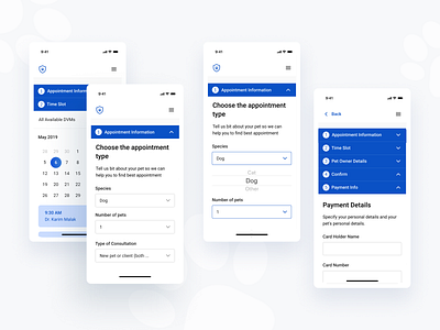 GuardianVets - Web App app application appointment appointment booking blue calendar design flat flat design information information design logo minimal ui ux veterinary web webapp webapp design webapplication