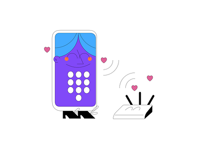 Over Wi Fi branding design illustration vector web