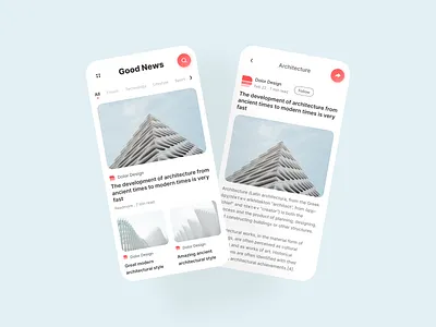 News App app blog clean design flatdesign minimalist mobile app mobile design mobile ui news ui ux