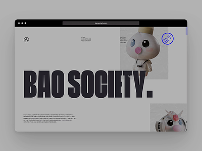Bao Society - Full Site 3d animation blender c4d crypto design layout marketing site nft typography ui ux web webgl website