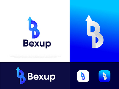 B logo। Modern B letter । Bexup logo abstract app icon arrow logo b logo b logo mark brand identity branding design gradient illustration logo logo design branding logo designer logodesign logotype modern logo professional logo designer right mark typography up mark
