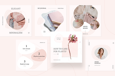 Selesta Pink Collection bundle figma instagram instagram banner instagram post instagram stories social social media social media design socialmedia stories templates