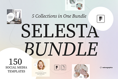 Selesta Social Media Bundle figma instagram instagram banner instagram template media kit pack social social media social media design socialmedia templates