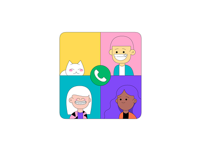 Group Calling app branding design illustration vector web