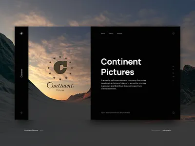 Continent Pictures | Website design branding company concept creative dark dark mode dark ui design interface ui uiux user experience user interface userinterface ux web web design webdesign website website design