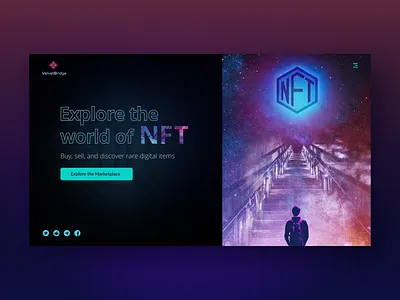 NFT Marketplace - Homepage bridge crypto cryptocurrency dark ui homepage marketplace nft token trending ui ux velvet visual webpage