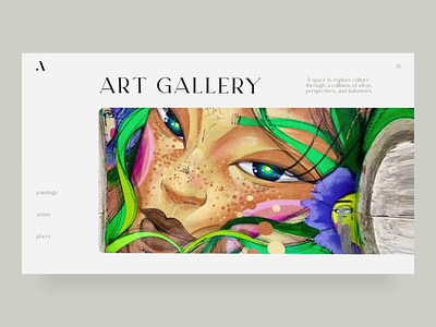 Art gallery concept animation art concept creative design gallery nft slider typogaphy ui web