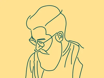 Old portrait art beard design illustration line man minimal minimalist minimalistic photoshop portrait portrait illustration