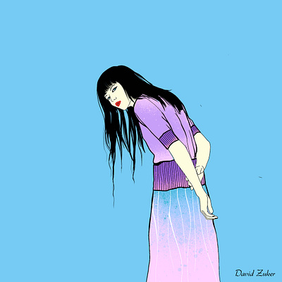 Purple Japan art drawing illustration procreate