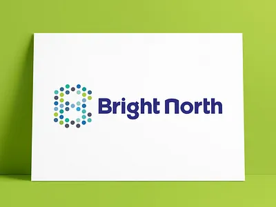 BrightNorth Logo Designed by The Logo Smith brand brand identity branding circles design dots icon identity initials letter b logo logo design logo designer logo marks logos portfolio typography