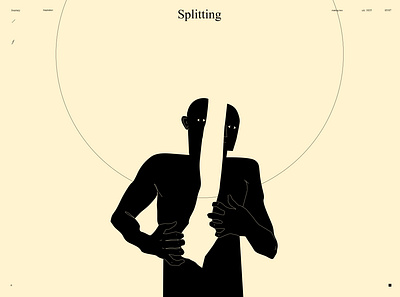 Splitting abstract composition figure figure illustration illustration laconic layout lines minimal poster poster art split splitting two