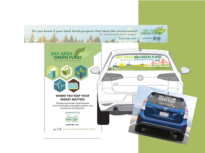 Community Bank of the Bay Marketing Graphics branding car wrap design environmental graphicdesion green illustration vector art